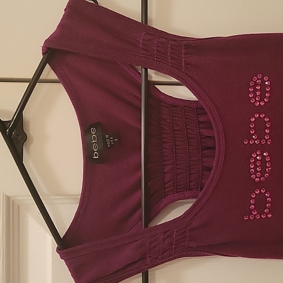 bebe Plum Racerback Rhinestone Tank Top - Picture 4 of 8